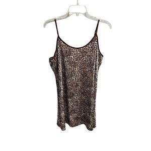 Delicate Treasures Women's M Animal Print Leopard Night Gown Sleepwear Vintage